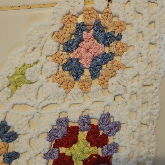 Handmade Crochet Halter Top Granny Square Floral Multicored Boho Bikini Top - Picture 15 of 17